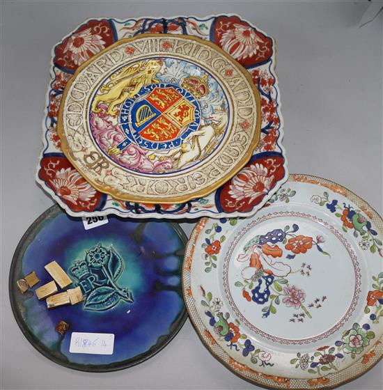 An Imari dish and other plates